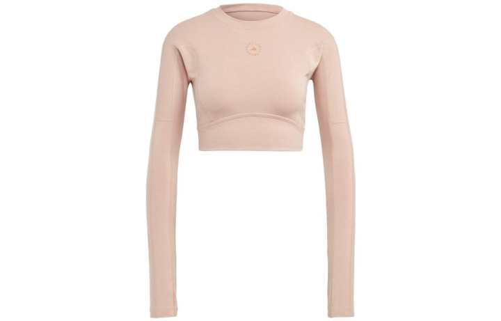 Adidas Adidas Crop Tops Women's Pink Crew Neck Moderate