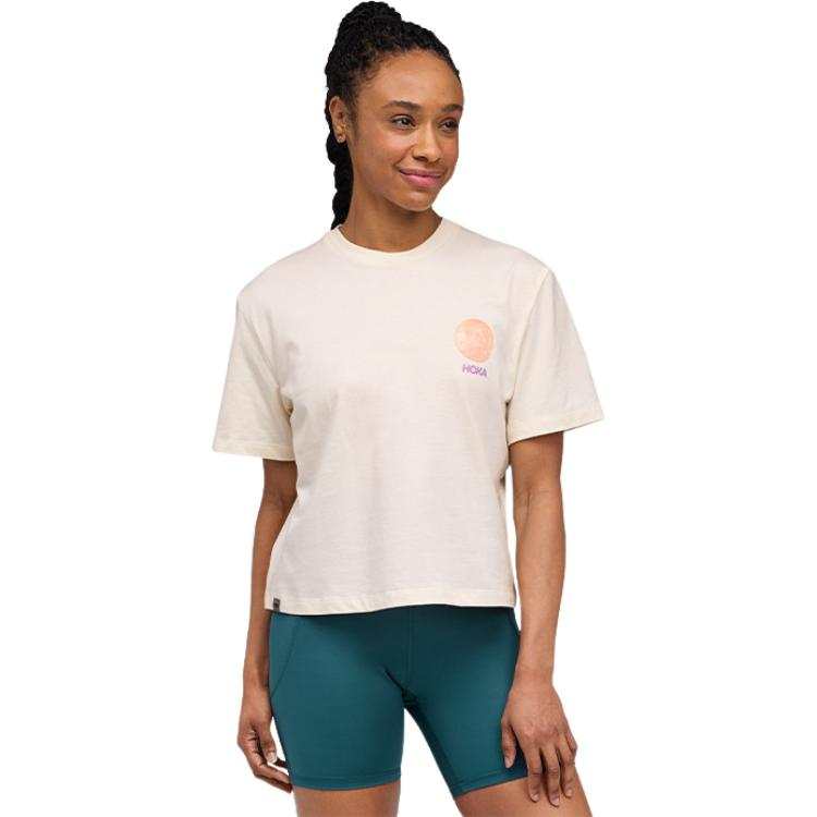 HOKA ONE ONE SS25 Regular T Shirt Women's Ivory White