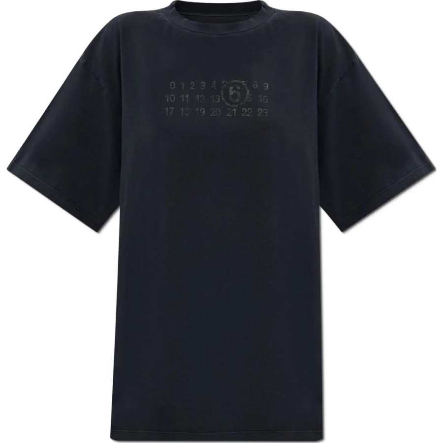 MM6 Maison Margiela Logo Printed Crewneck T Shirt