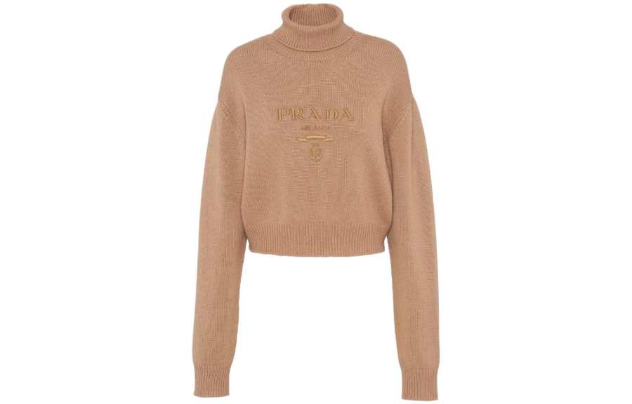 PRADA PRADA Logo-embroidered Cashmere Jumper