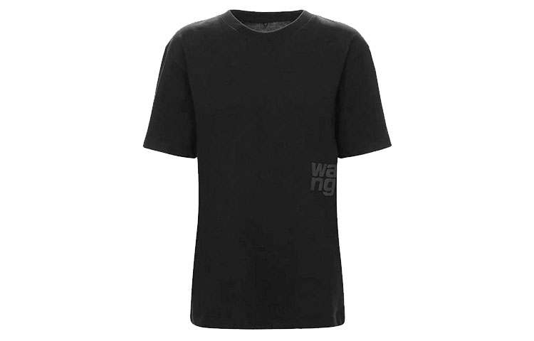 Alexander Wang T Shirts Women's Black Crew Neck Moderate Straight Fit