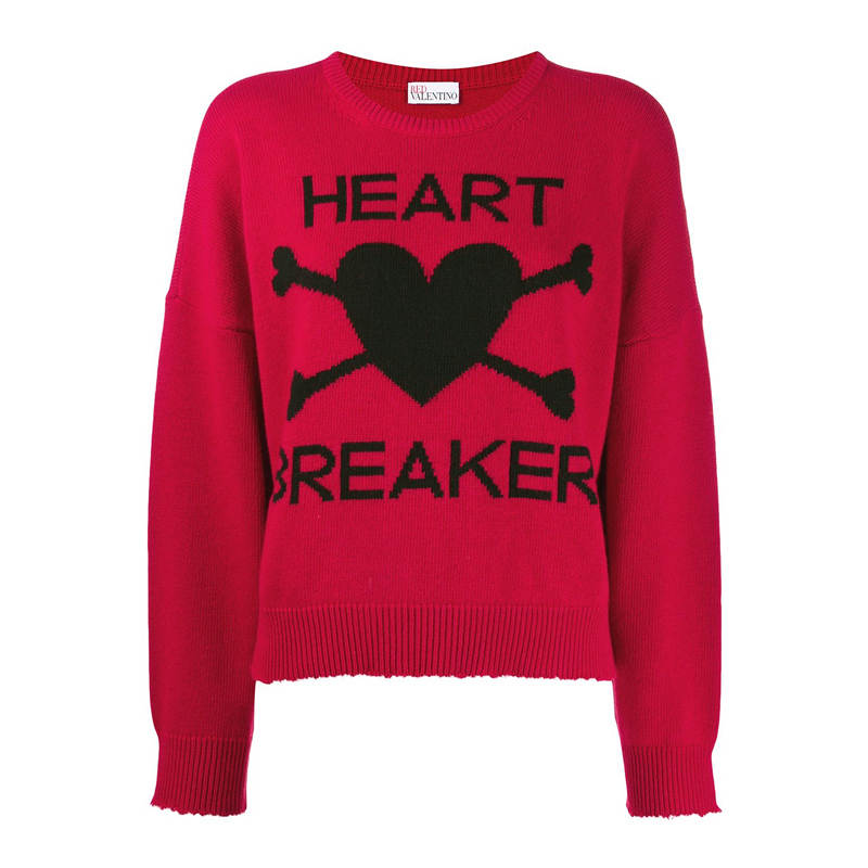 RED VALENTINO Sweaters Women's Red Crew Neck Moderate Other