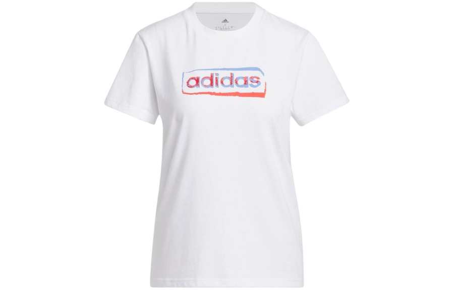 Adidas Adidas T Shirts Women's White Crew Neck Moderate Straight Fit