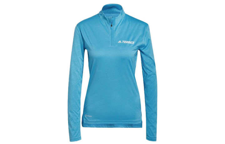Adidas Adidas T Shirts Women's Blue Half Turtleneck Moderate Straight Fit