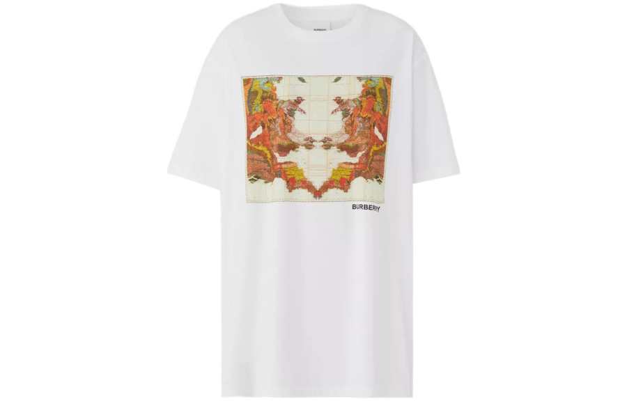 Burberry SS22 Drop Shoulder Sleeve T Shirt Women's White