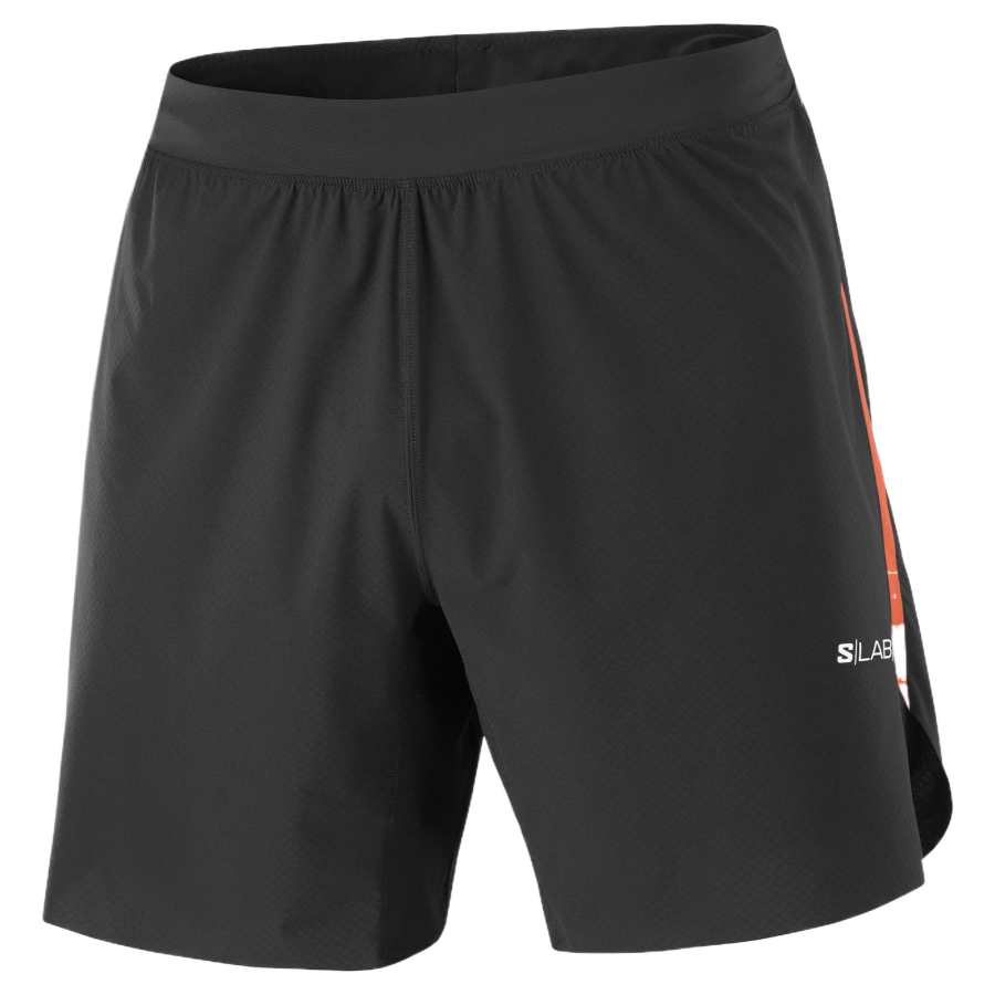 SALOMON S/LAB Sports Shorts Men's Pitch Black Fire Red