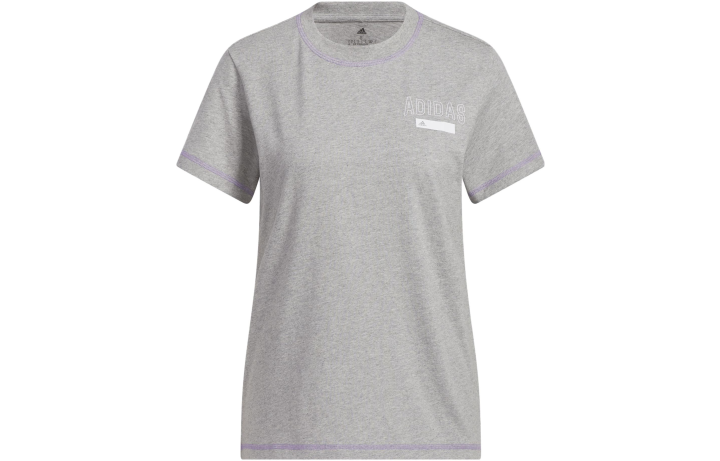 Adidas Adidas Drop Shoulder Sleeve T Shirt Women's Light Gray Japan Version