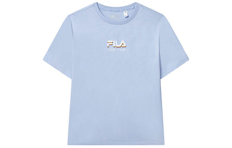 FILA T Shirts Women's Starlight Purple Crew Neck Moderate Straight Fit