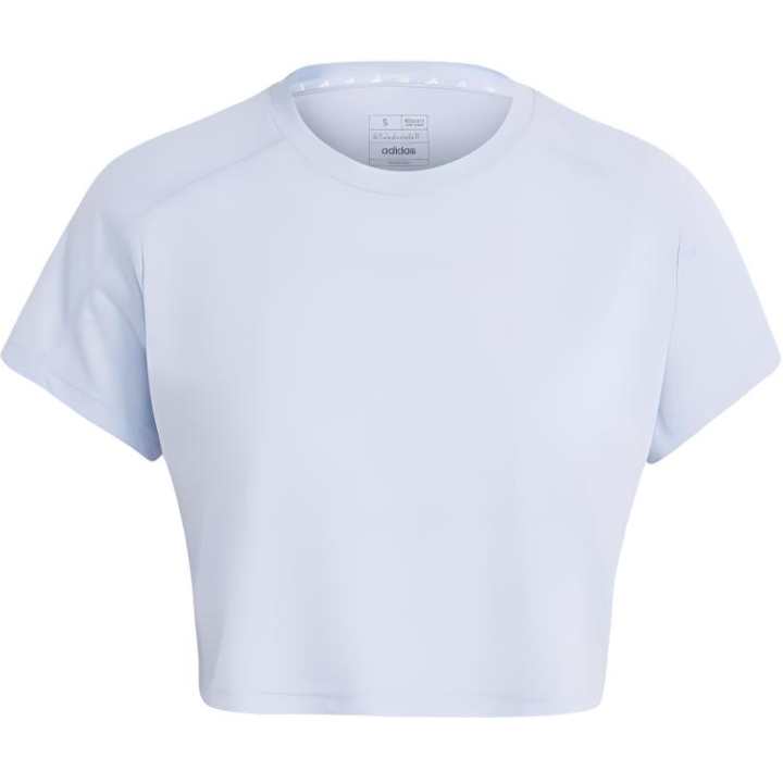 Adidas Adidas Essential Crop Tops Women's Daybreak Blue Crew Neck Moderate