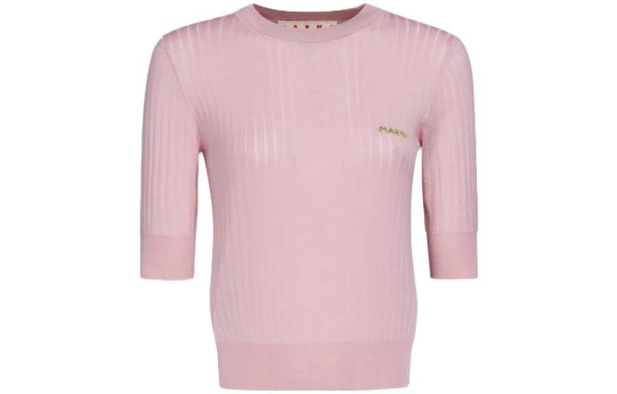MARNI Marni logo-embroidered ribbed jumper