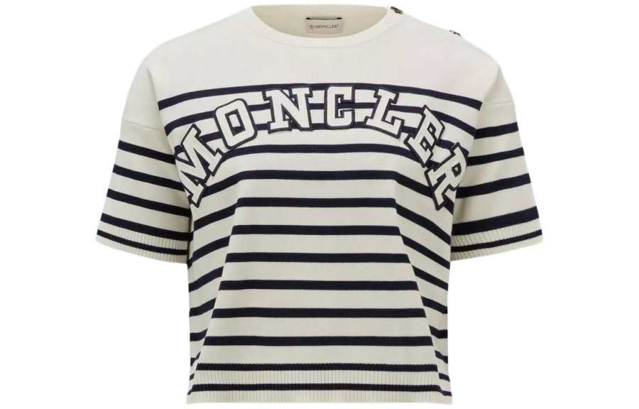 Moncler Striped Logo Knit T Shirt
