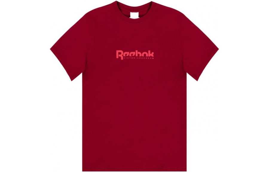 Reebok T Shirts Women's Red Crew Neck Moderate Straight Fit