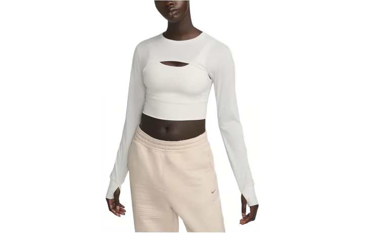 Nike Nike Crop Tops Women's White Crew Neck Moderate