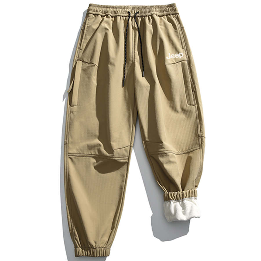 Jeep Casual Pants Unisex Thickened And Fleece Lined Cuffed Pants