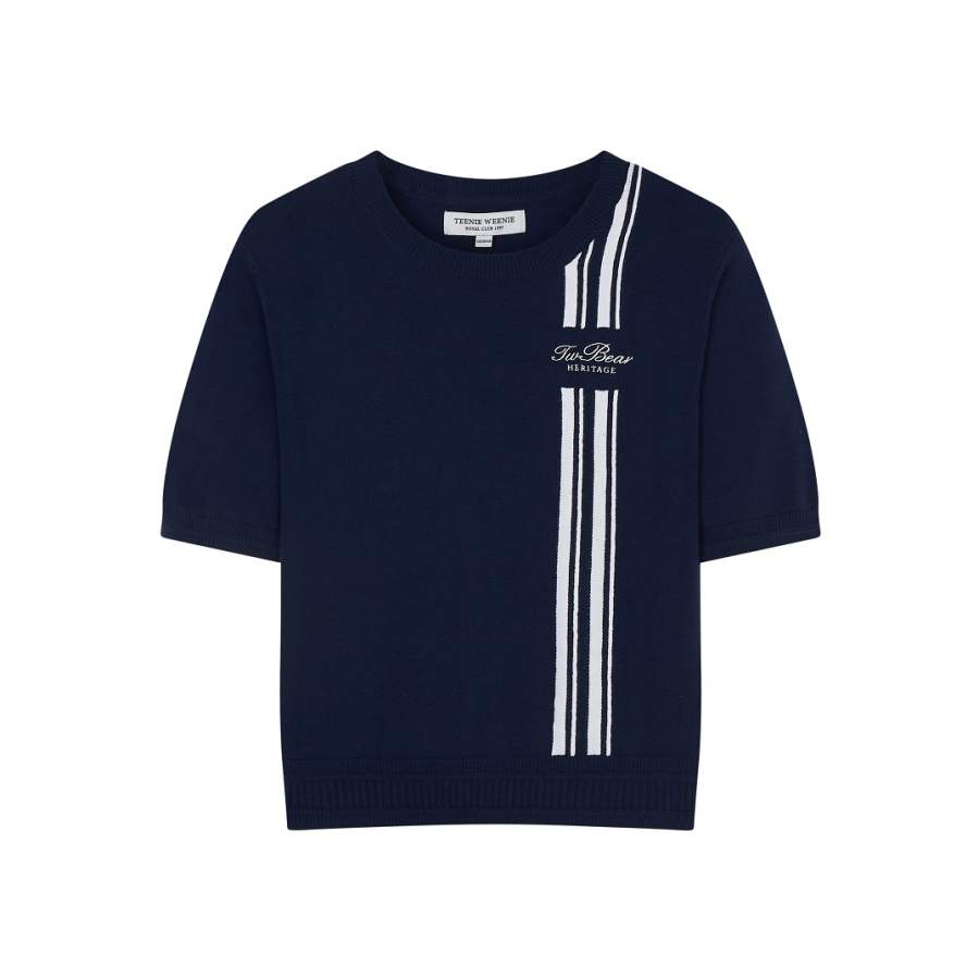 Teenie Weenie Sweaters Women's Navy Blue Crew Neck Moderate Other