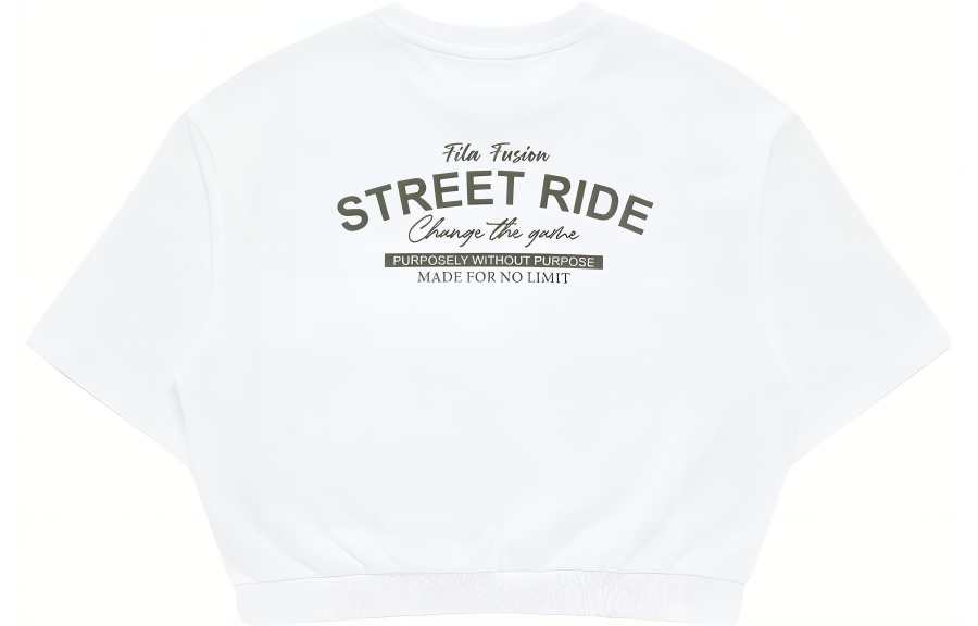 FILA FUSION T Shirts Women's White Crew Neck Moderate