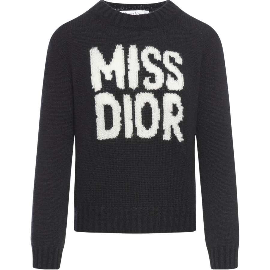 DIOR DIOR Sweaters Women's Black Crew Neck Moderate Other