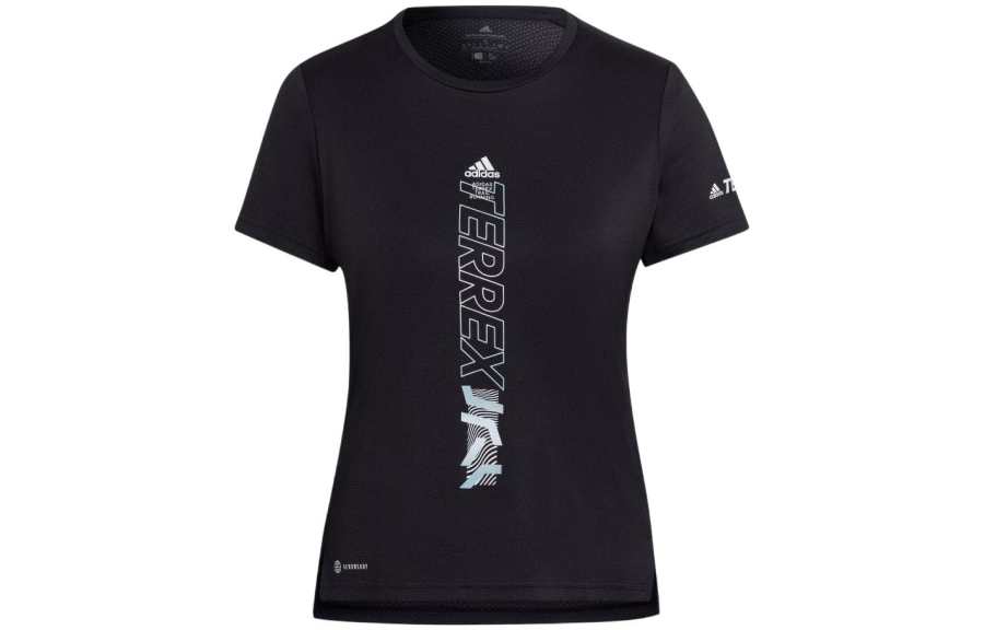 Adidas Adidas T Shirts Women's Black Crew Neck Moderate Straight Fit