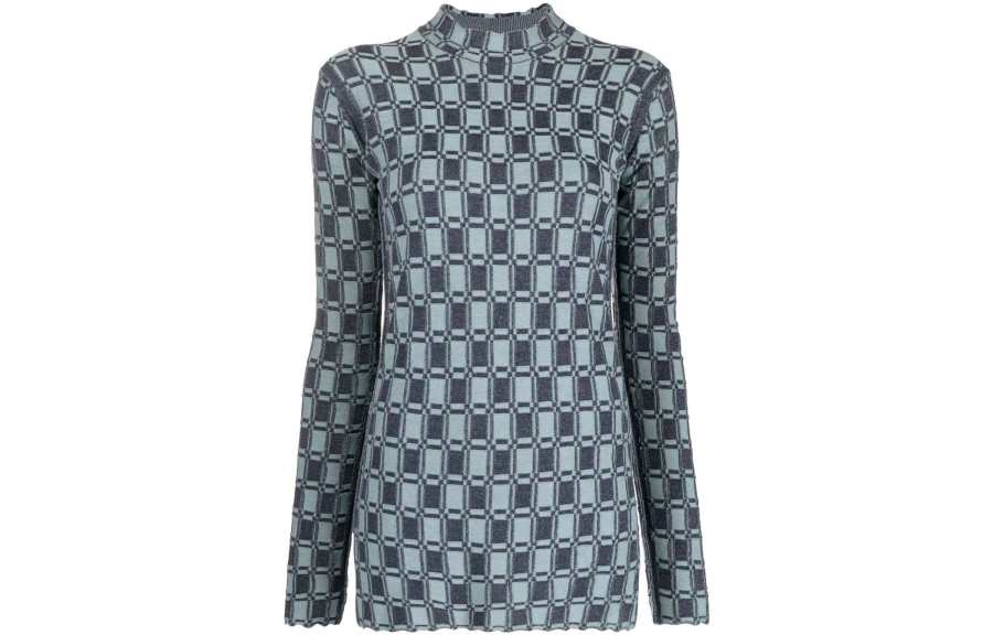 KENZO 【Previous Season】geometric-print long-sleeve jumper