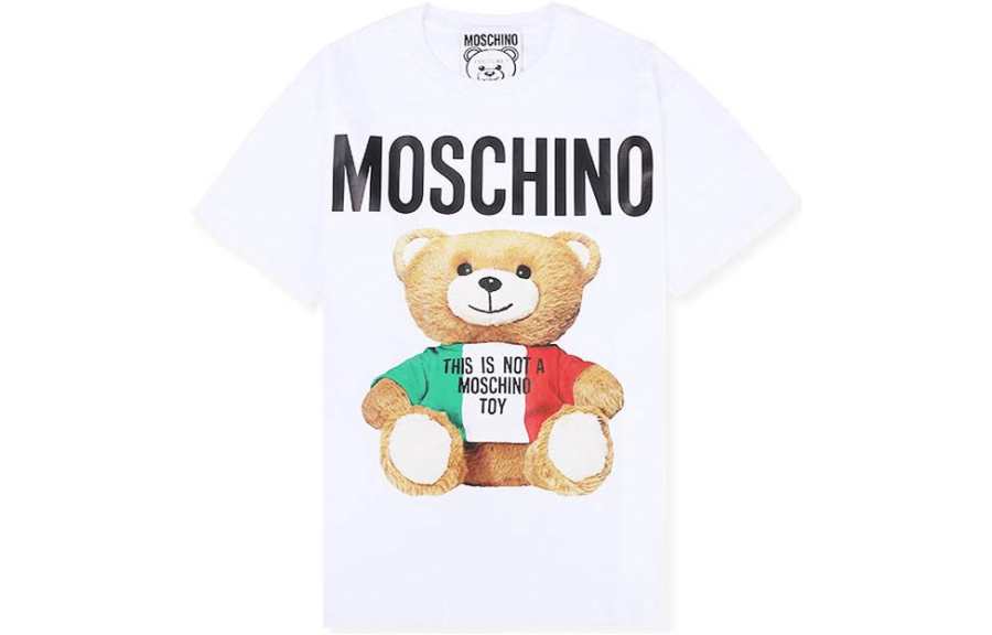 MOSCHINO T Shirts Women's White Crew Neck Moderate Straight Fit
