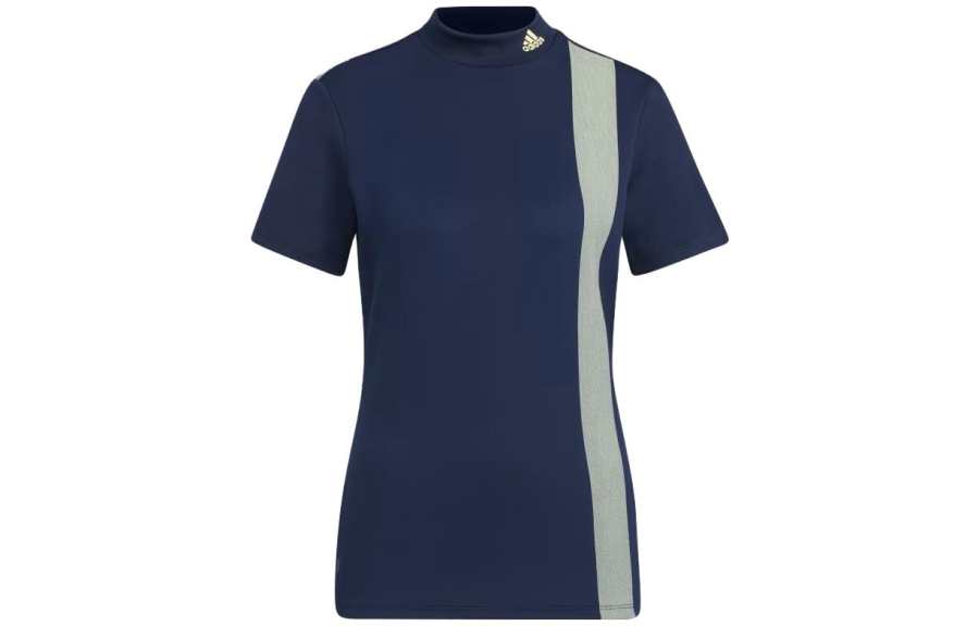 Adidas Adidas Aeroready 3 Bar Mock Neck Shirt T Shirt Women's University Marine