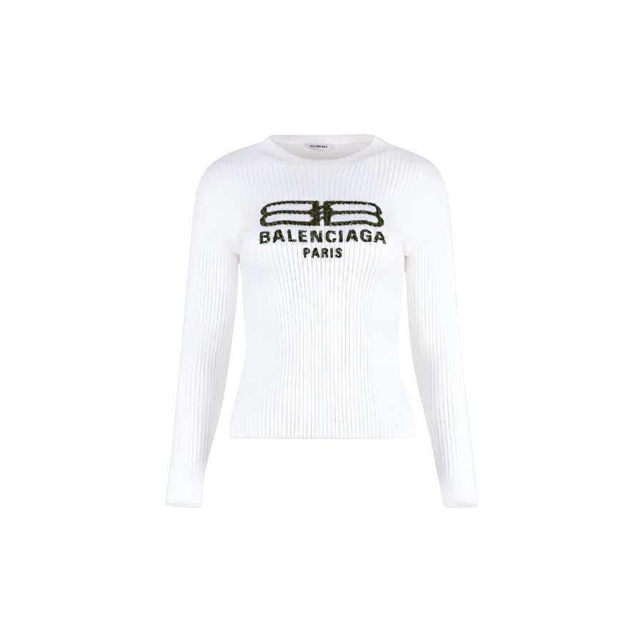 Balenciaga SS23 Sweater Regular Fit Women's White