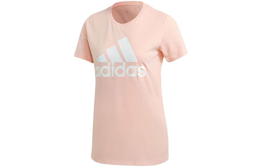 Adidas Adidas T Shirts Women's Pink Crew Neck Moderate Straight Fit