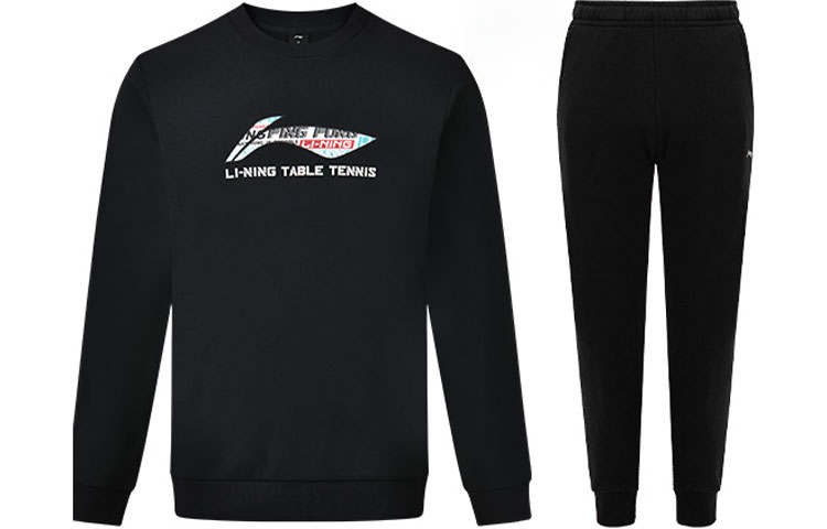 Li-Ning Li Ning Sweatshirt Set Unisex Black+Black