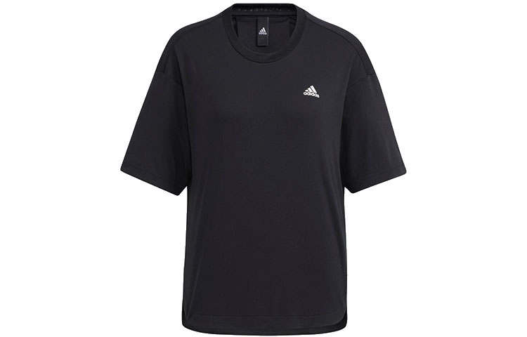 Adidas Adidas T Shirts Women's Black Crew Neck Moderate Straight Fit