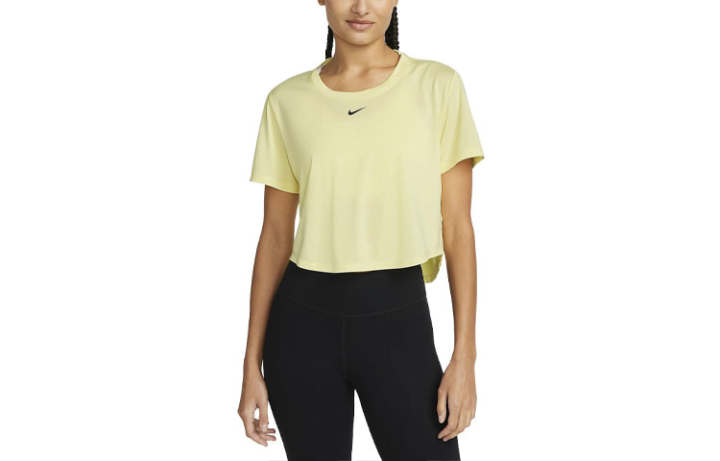 Nike Nike Crop Tops Women's Lemon Chiffon Crew Neck Moderate