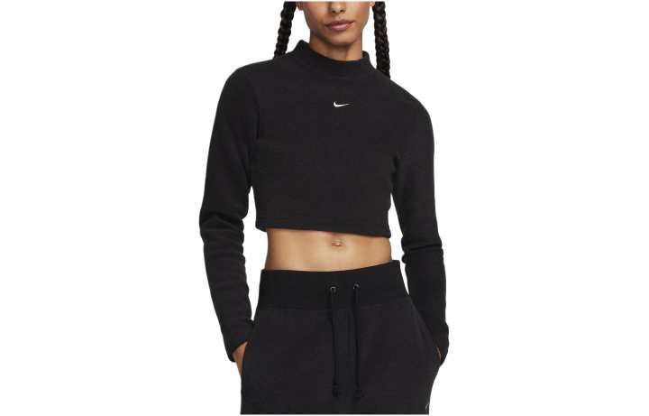 Nike Nike T Shirts Women's Black Half Turtleneck Straight Fit