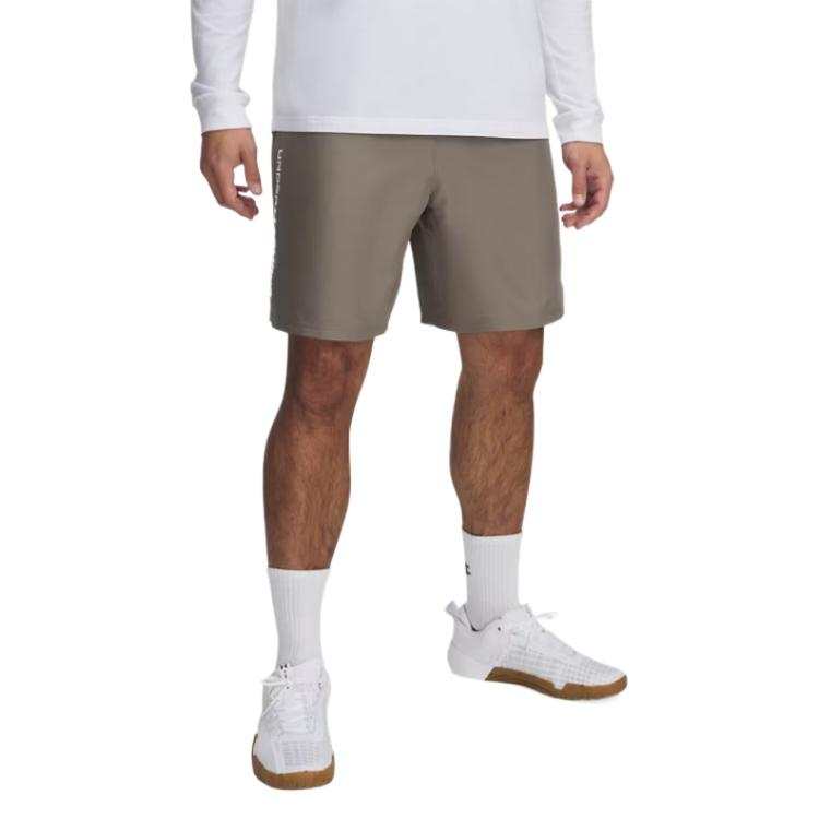 Under Armour TechWOVEN Wordmark Sports Shorts Men's Taupe