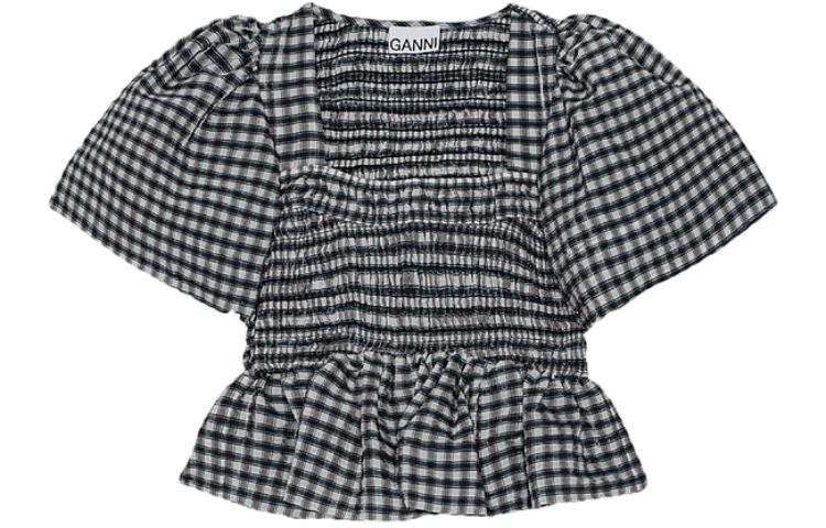 GANNI GANNI Check print Blouse