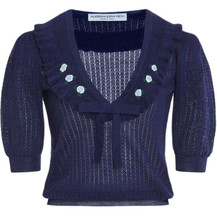 Alessandra Rich FW24 Sweater Women's Marine Blue