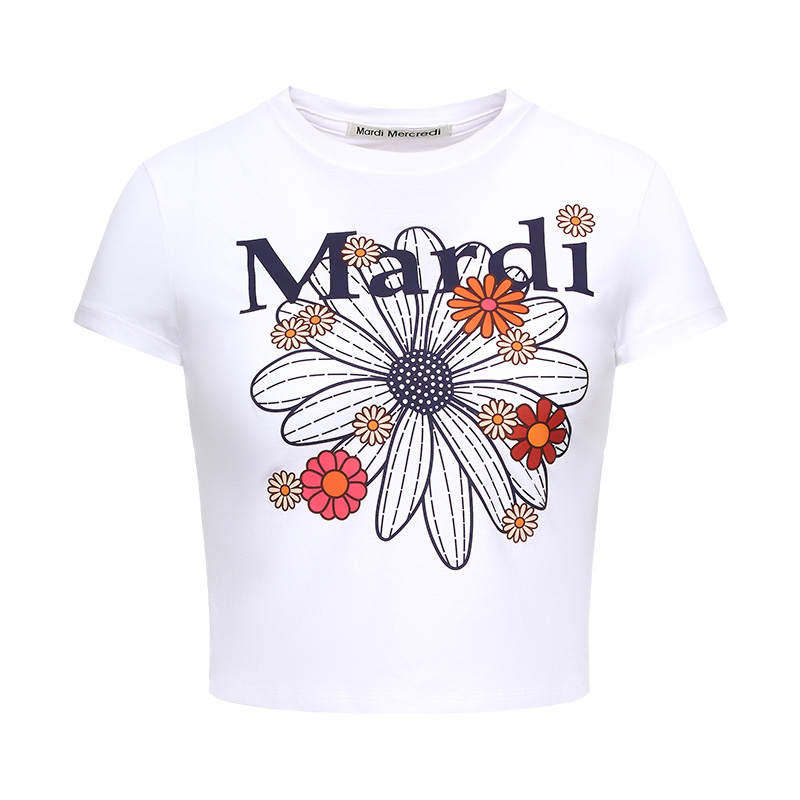 MARDI MERCREDI Blossom Crop Top T Shirt Women's