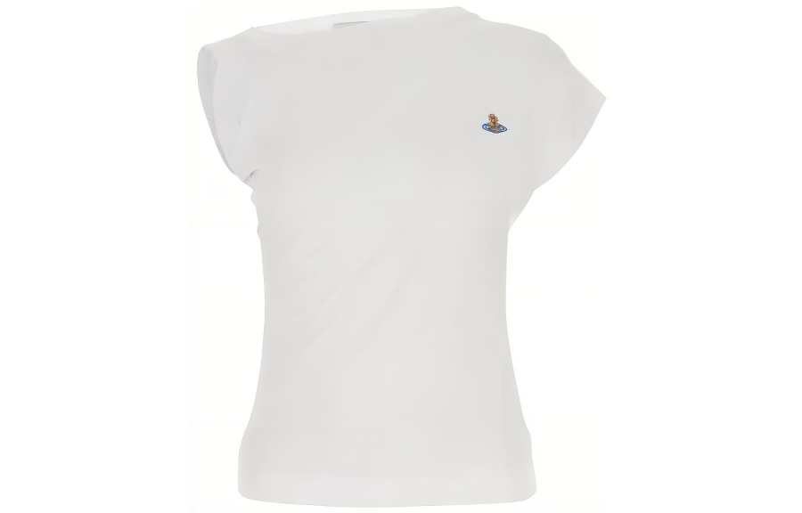Vivienne Westwood Orb Embroidered One Shoulder Top