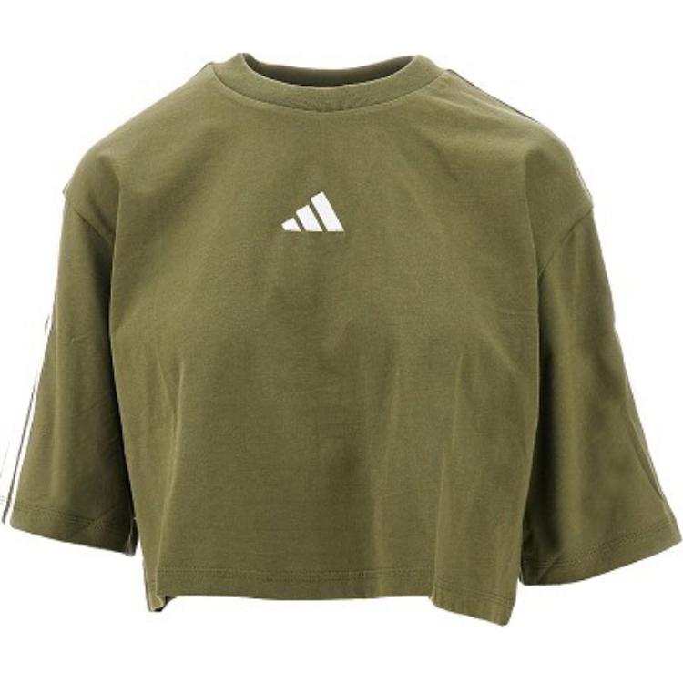 Adidas Adidas Clothing T Shirts Women's Olive Crew Neck