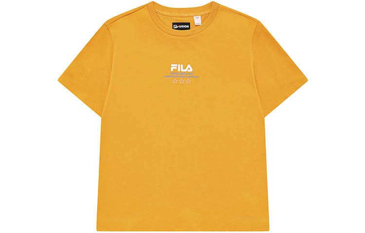 FILA FUSION Drop Shoulder Sleeve T Shirt Women's Heat Orange