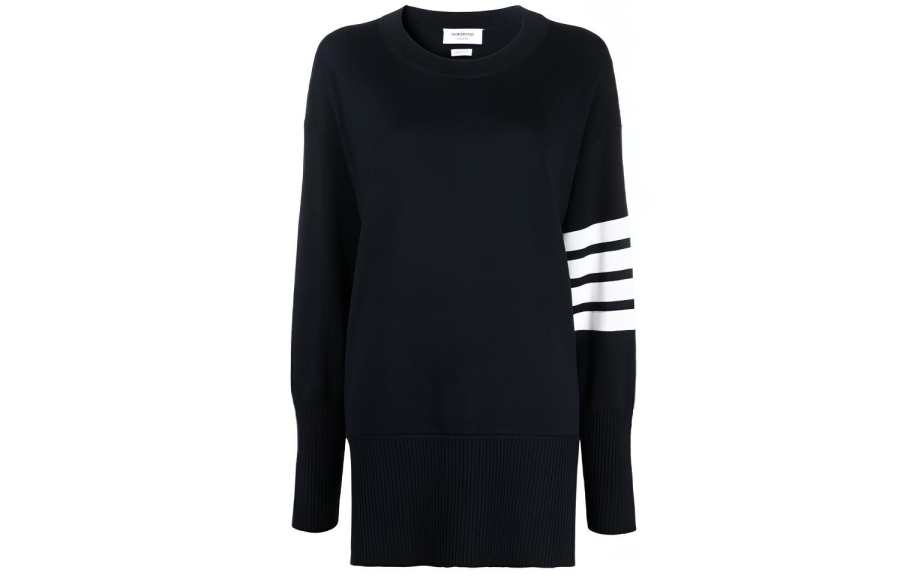 THOM BROWNE Thom Browne exaggerated fit crew neck 4-Bar jumper