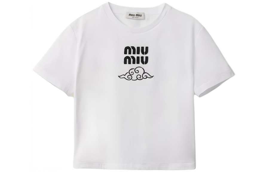 MIU MIU Drop Shoulder Sleeve T Shirt Women's