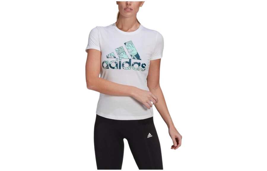 Adidas Adidas T Shirts Women's White Crew Neck Moderate Straight Fit