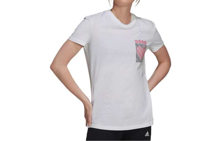 Adidas Adidas T Shirts Women's White Crew Neck Moderate Straight Fit