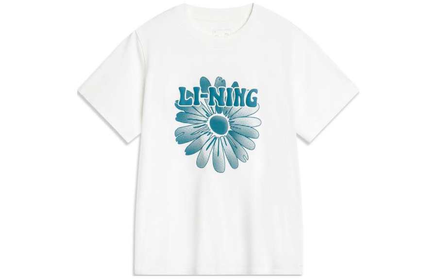 Li-Ning Li Ning Sports Life Collection Drop Shoulder Sleeve T Shirt Women's Ivory