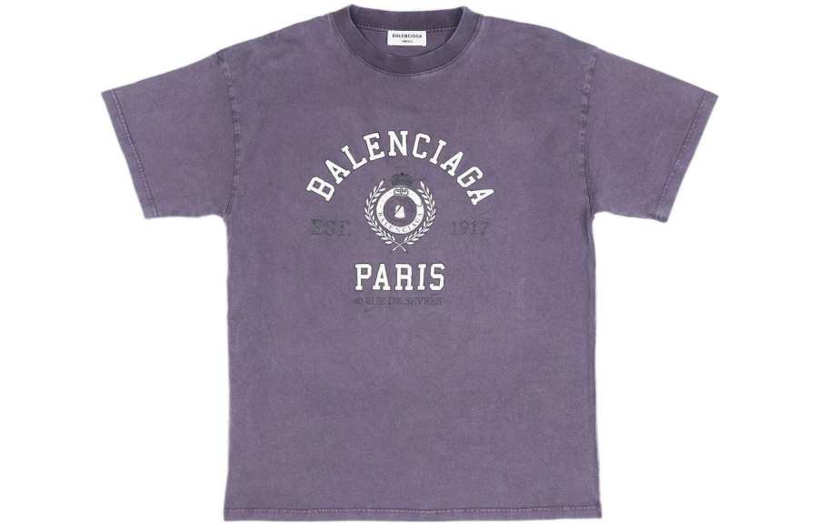 Balenciaga T Shirt Women's Purple Loose Fit