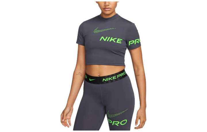 Nike Nike Crop Tops Women's Gray Crew Neck Moderate