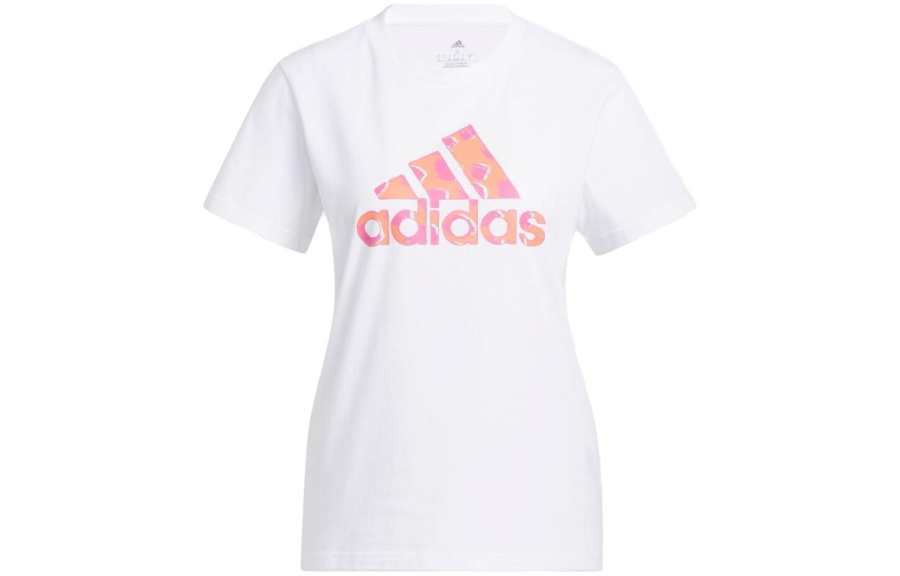 Adidas Adidas T Shirts Women's White Crew Neck Moderate Straight Fit