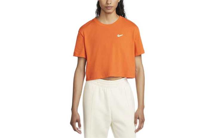 Nike Nike Drop Shoulder Sleeve T Shirt Women's Orange