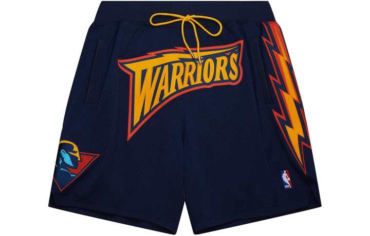 Mitchell Ness Mitchell Ness x Just Don Golden State Warriors Basketball Shorts Men's Dark Blue