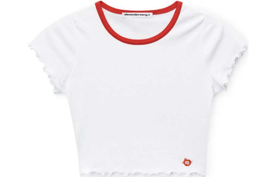 Alexander Wang SS24 Drop Shoulder Sleeve T Shirt Women's White