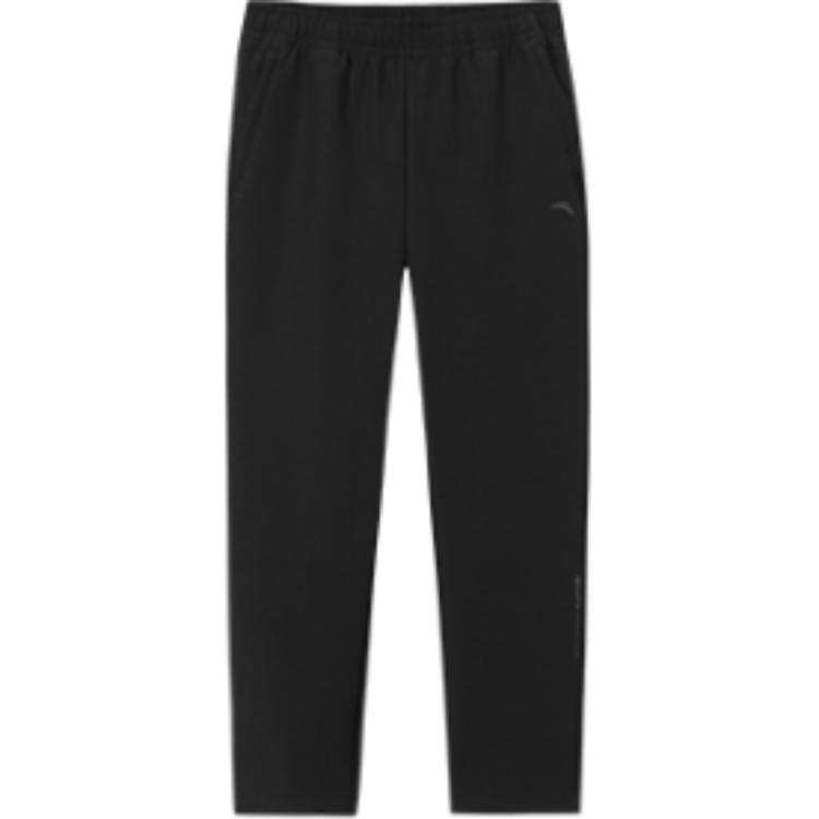 Anta Variety Training Collection Fleece Lined Letter Comfortable Versatile Sports Pants Men's Basic Black